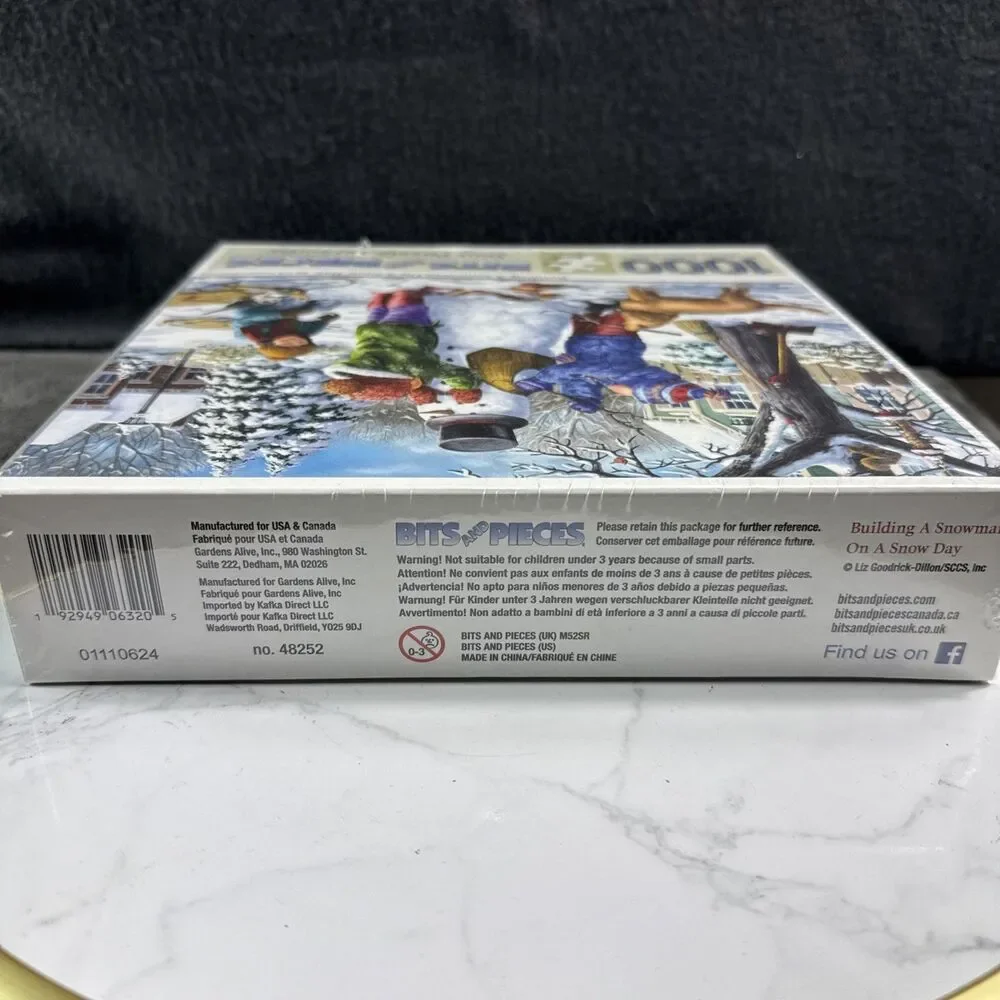 Bits and Pieces 1000 Jigsaw Puzzle Building a Snowman on a Snow Day Winter New